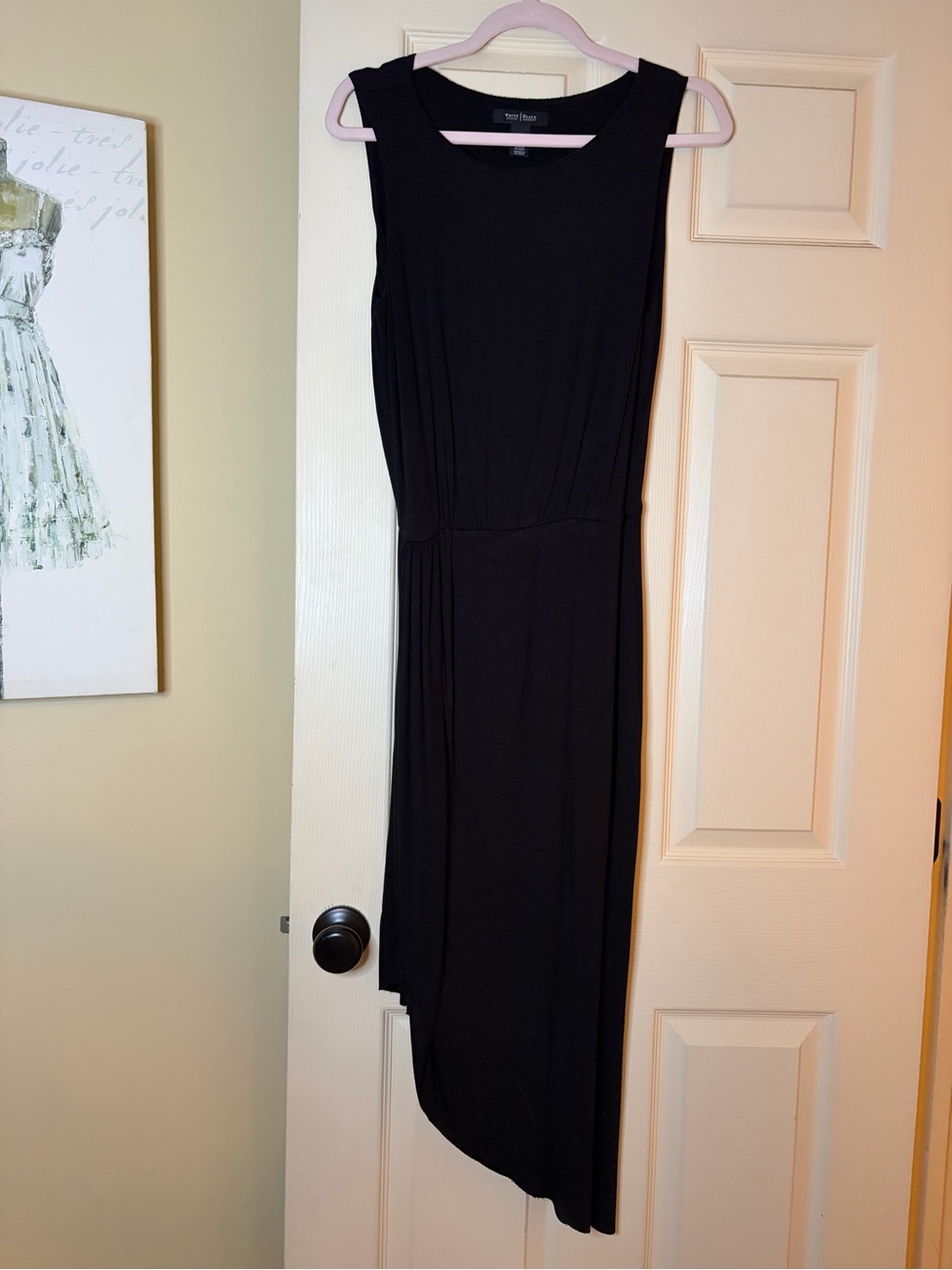 White House Black Market Black Asymmetric Midi Dress